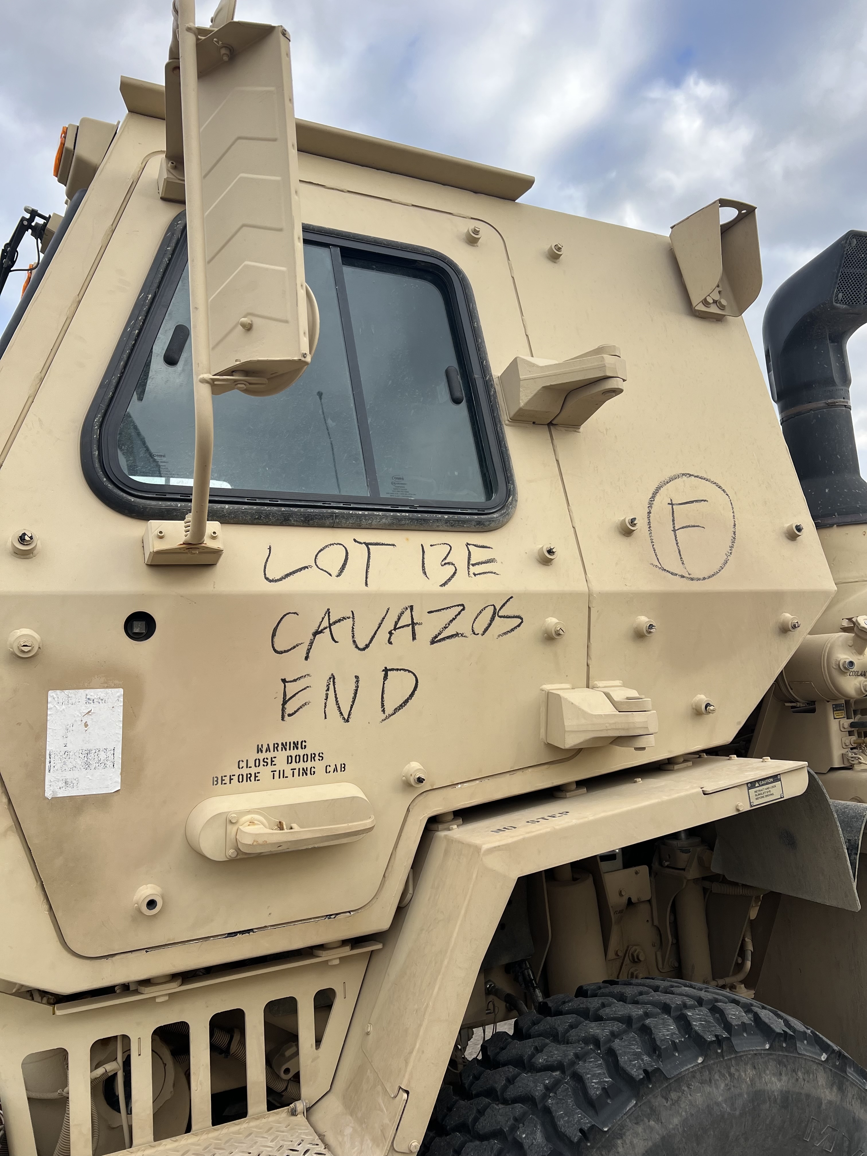 Vehicle with chalk writing